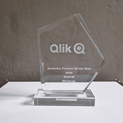 Der Qlik Partner Award würdigt hervorragende Zusammenarbeit, hohes Engagement und außerordentliche Kundenzufriedenheit. © BE-terna GmbH